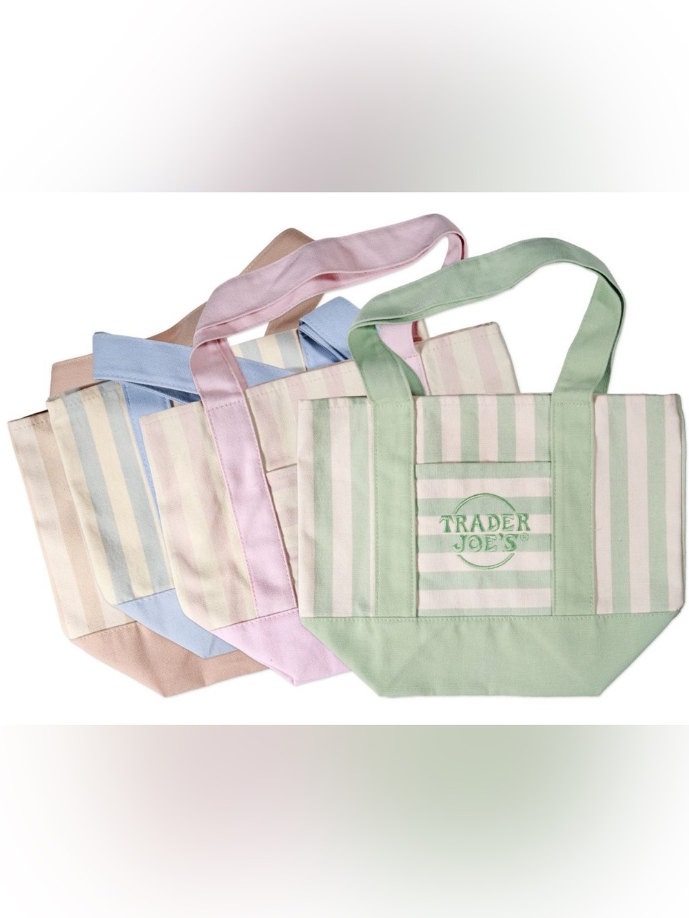 4 Trader Joe's Pastel Stripe Tote Bag Summer 2026